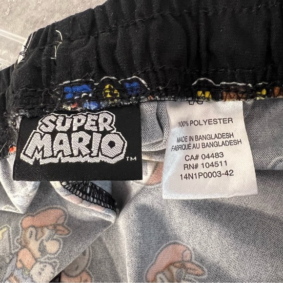 Super Mario pants pjs soft black video game lover Mario ghost gamer nerdy cute - Picture 3 of 6
